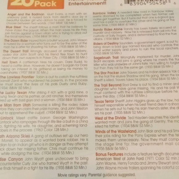 John Wayne 20 Movie Pack 3 DVD Set, SEALED - Picture 5 of 6